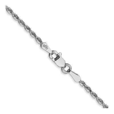 10K White Gold 1.85mm Diamond-Cut Quadruple Rope Chain – view 3