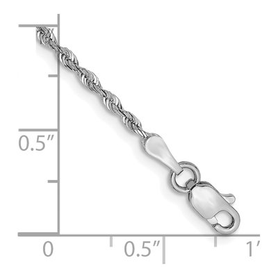 10K White Gold 1.85mm Diamond-Cut Quadruple Rope Chain Bracelet – view 2