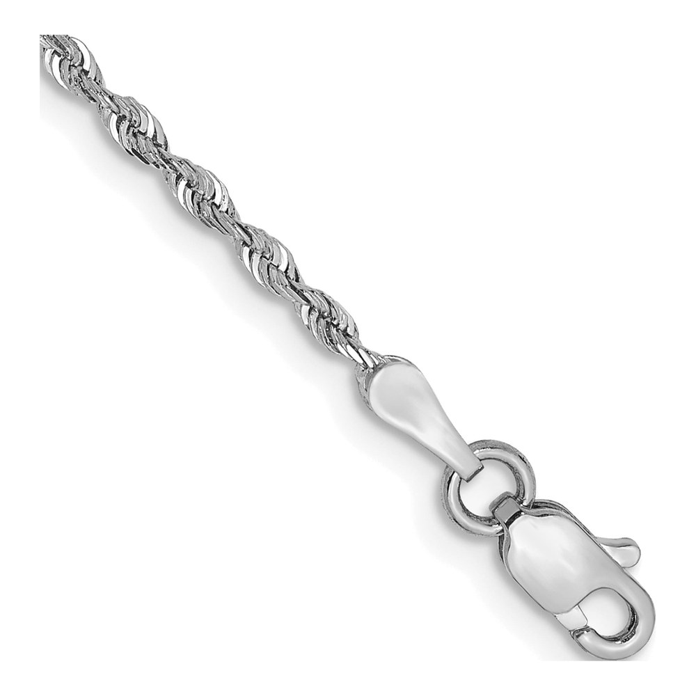 10K White Gold 1.85mm Diamond-Cut Quadruple Rope Chain Bracelet