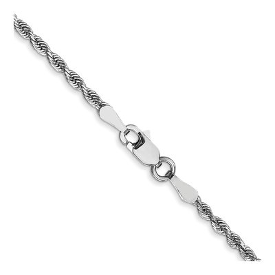 10K White Gold 2mm Diamond-Cut Quadruple Rope Chain – view 3