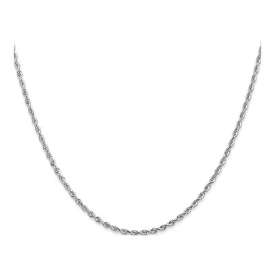 10K White Gold 2mm Diamond-Cut Quadruple Rope Chain – view 2