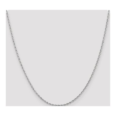 10K White Gold 2mm Diamond-Cut Quadruple Rope Chain – view 4