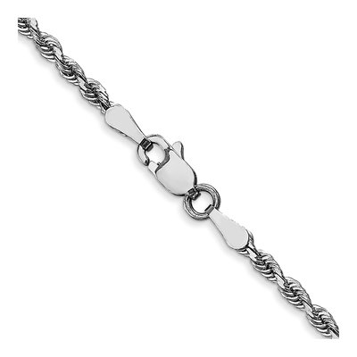 10K White Gold 2.25mm Diamond-Cut 20-inch Quadruple Rope Chain – view 3