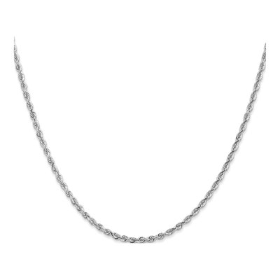 10K White Gold 2.25mm Diamond-Cut Quadruple Rope Chain – view 2