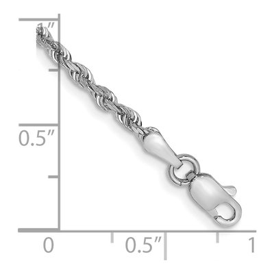 10K White Gold 2.25mm Diamond-Cut Quadruple Rope Chain Bracelet – view 2