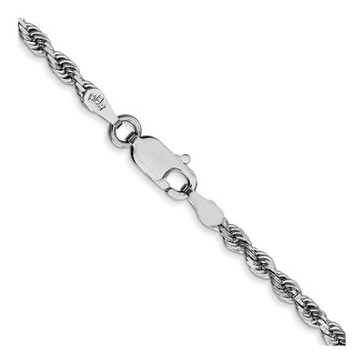 10K White Gold 2.75mm Diamond-Cut Quadruple Rope Chain – view 4