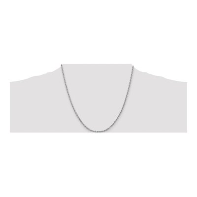 10K White Gold 2.75mm Diamond-Cut Quadruple Rope Chain – view 5