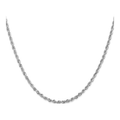 10K White Gold 2.75mm Diamond-Cut Quadruple Rope Chain – view 2