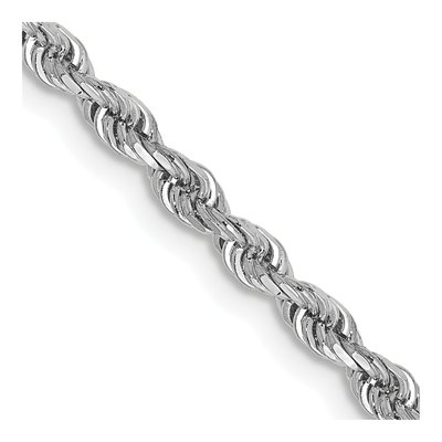 10K White Gold 2.75mm Diamond-Cut Quadruple Rope Chain