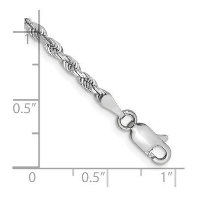 10K White Gold 2.75mm Diamond-Cut Quadruple Rope Chain Bracelet – view 2