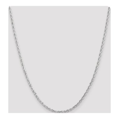 10K White Gold 3mm Diamond-Cut Quadruple Rope Chain – view 4