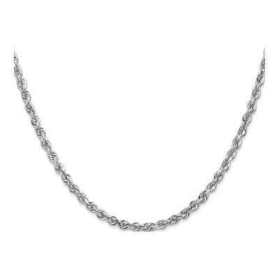 10K White Gold 3.35mm Diamond-Cut Quadruple Rope Chain – view 2
