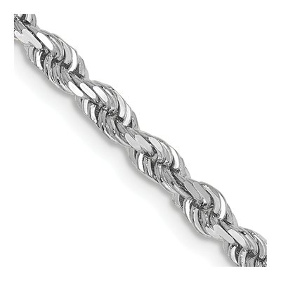 10K White Gold 3.35mm Diamond-Cut Quadruple Rope Chain