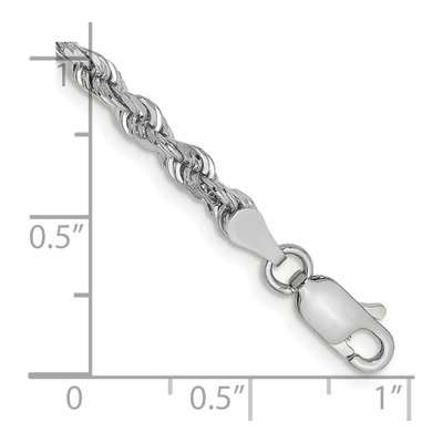 10K White Gold 3.35mm Diamond-Cut Rope Bracelet – view 2