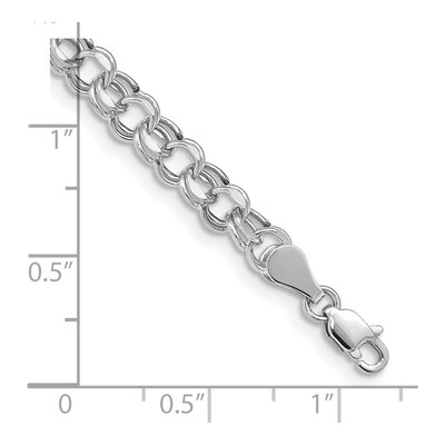 10K White Gold Diamond-Cut Charm Bracelet – view 2