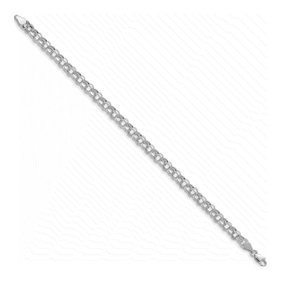 10K White Gold Diamond-Cut Charm Bracelet – view 3
