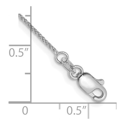 10K White Gold 0.85mm Wheat Chain Anklet – view 2