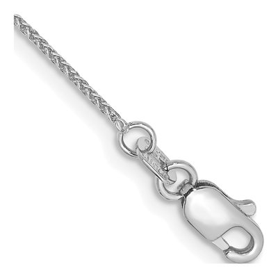 10K White Gold 0.85mm Wheat Chain Anklet