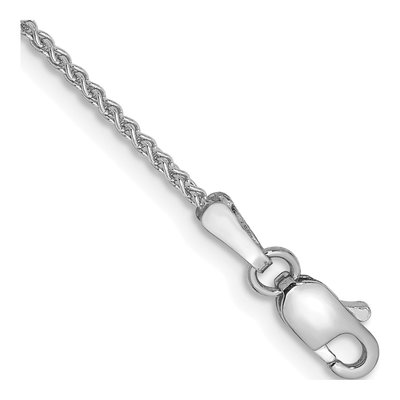 10K White Gold 1.25mm Wheat Chain Anklet