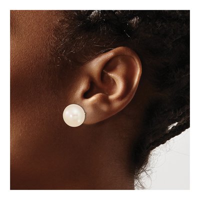 10K Yellow Gold Freshwater Cultured Pearl Button Stud Earrings – view 3