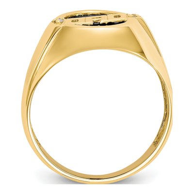 Men's 10K Yellow Gold Onyx & Diamond Dad Ring – view 2