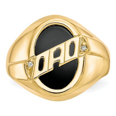 Men's 10K Yellow Gold Onyx & Diamond Dad Ring – view 5