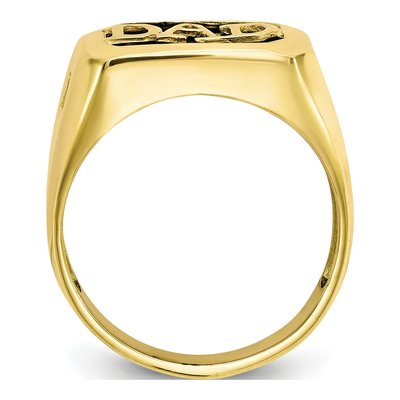 Men's 10K Yellow Gold Onyx & Diamond DAD Ring – view 3