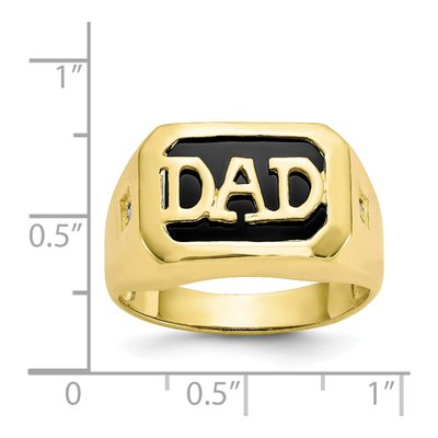 Men's 10K Yellow Gold Onyx & Diamond DAD Ring – view 4