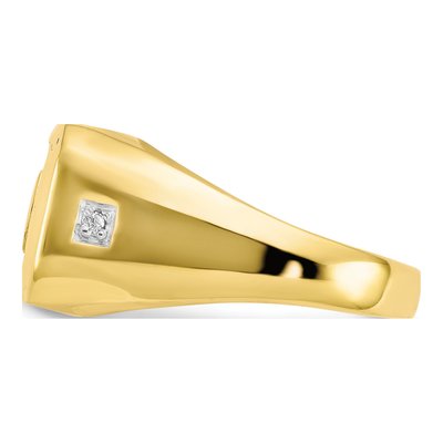 Men's 10K Yellow Gold Onyx & Diamond DAD Ring – view 5