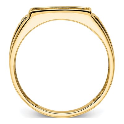 Men's 10K Yellow Gold Holds Diamonds Rectangle Onyx Ring Mounting – view 4
