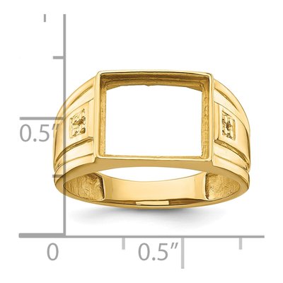 Men's 10K Yellow Gold Holds Diamonds Rectangle Onyx Ring Mounting – view 7