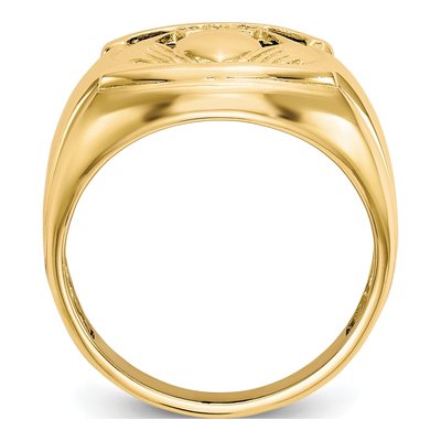 Men's 10K Yellow Gold Onyx & Diamond Claddagh Ring – view 3