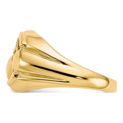 Men's 10K Yellow Gold Onyx & Diamond Claddagh Ring – view 5