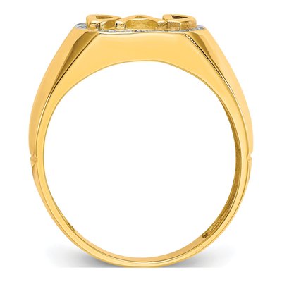 Men's 10K Yellow Gold Diamond DAD Ring – view 3