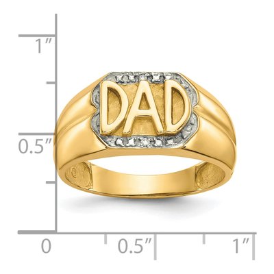 Men's 10K Yellow Gold Diamond DAD Ring – view 4