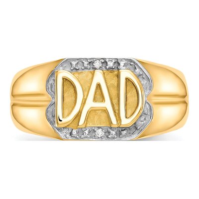 Men's 10K Yellow Gold Diamond DAD Ring – view 6