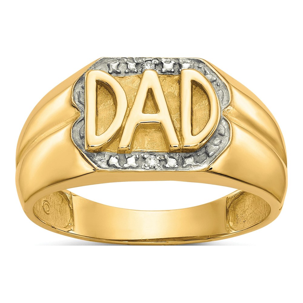 Men's 10K Yellow Gold Diamond DAD Ring