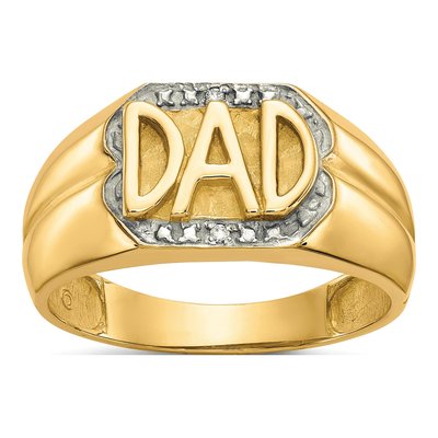 Men's 10K Yellow Gold Diamond DAD Ring