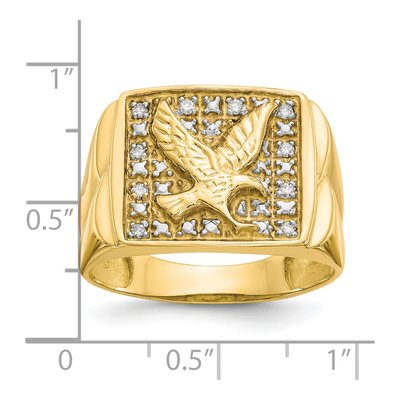 Men's 10K Yellow Gold 1/8 ct tw Diamond Eagle Ring – view 4