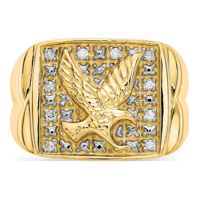 Men's 10K Yellow Gold 1/8 ct tw Diamond Eagle Ring – view 6