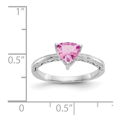 10K White Gold Lab-Created Pink Sapphire Ring – view 3