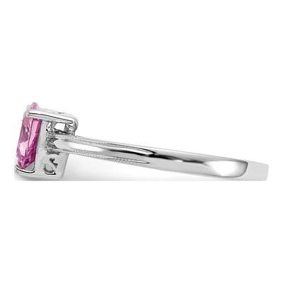 10K White Gold Lab-Created Pink Sapphire Ring – view 4