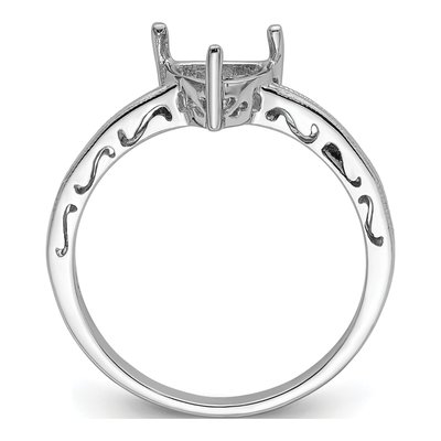10K White Gold Trillion Gem Ring Mounting – view 3