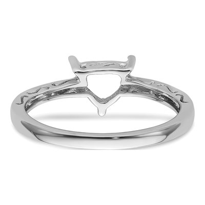 10K White Gold Trillion Gem Ring Mounting – view 4