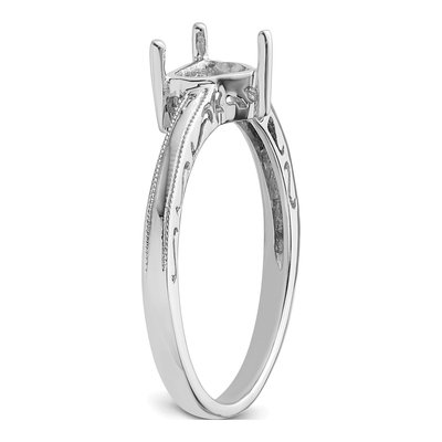 10K White Gold Trillion Gem Ring Mounting – view 5