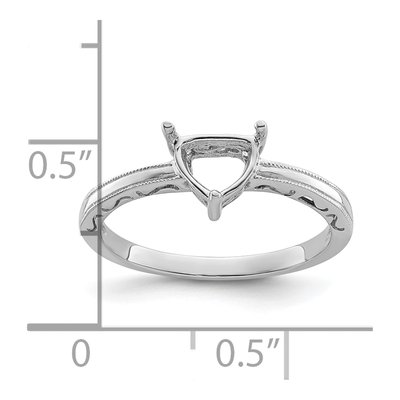 10K White Gold Trillion Gem Ring Mounting – view 6