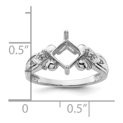 10K White Gold Princess Round Ring Mounting – view 7