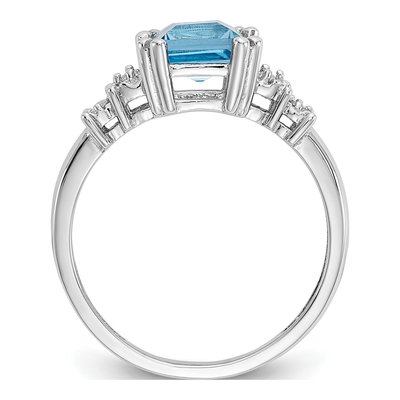 10K White Gold 1/20 ct tw Swiss Blue Topaz & Diamond Ring – view 2
