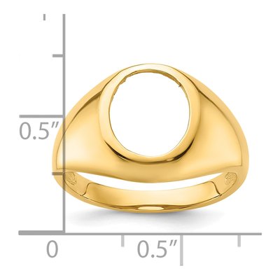 Men's 10K Yellow Gold Holds Oval Onyx Ring Mounting – view 7