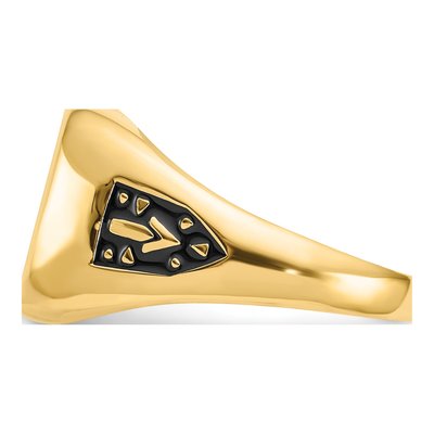 Men's 10K Yellow Gold Lab-Created Ruby Masonic Ring – view 4